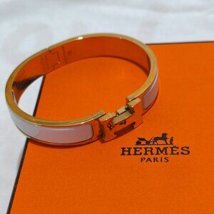 Hermès White Wristband Bracelet